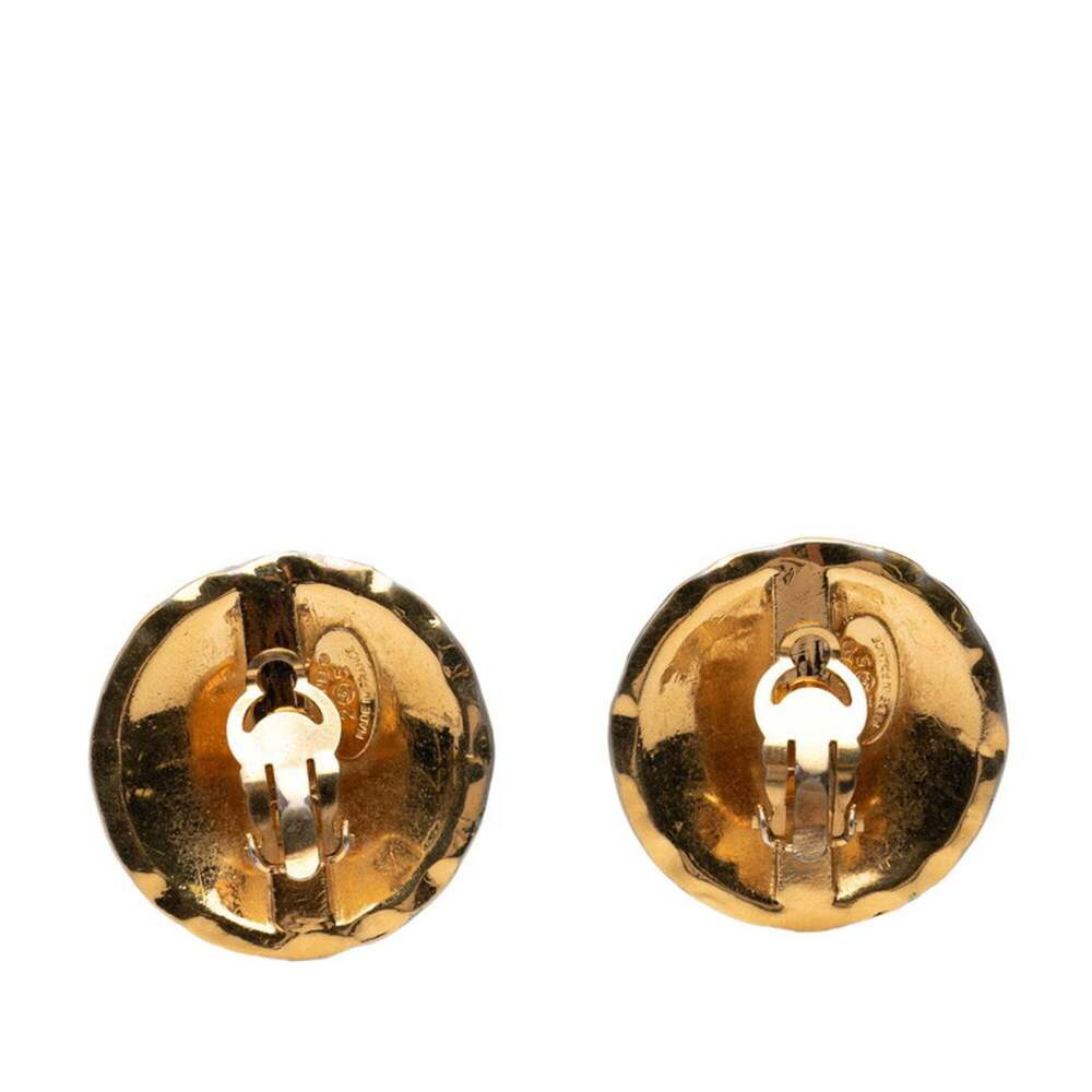 CHANEL Authentic Vintage Gold Logo Earrings - Picture 2 of 3